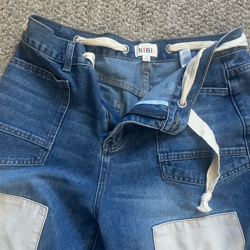 Bibi Multi Colored Patchwork Denim Barrel Jeans - image 3